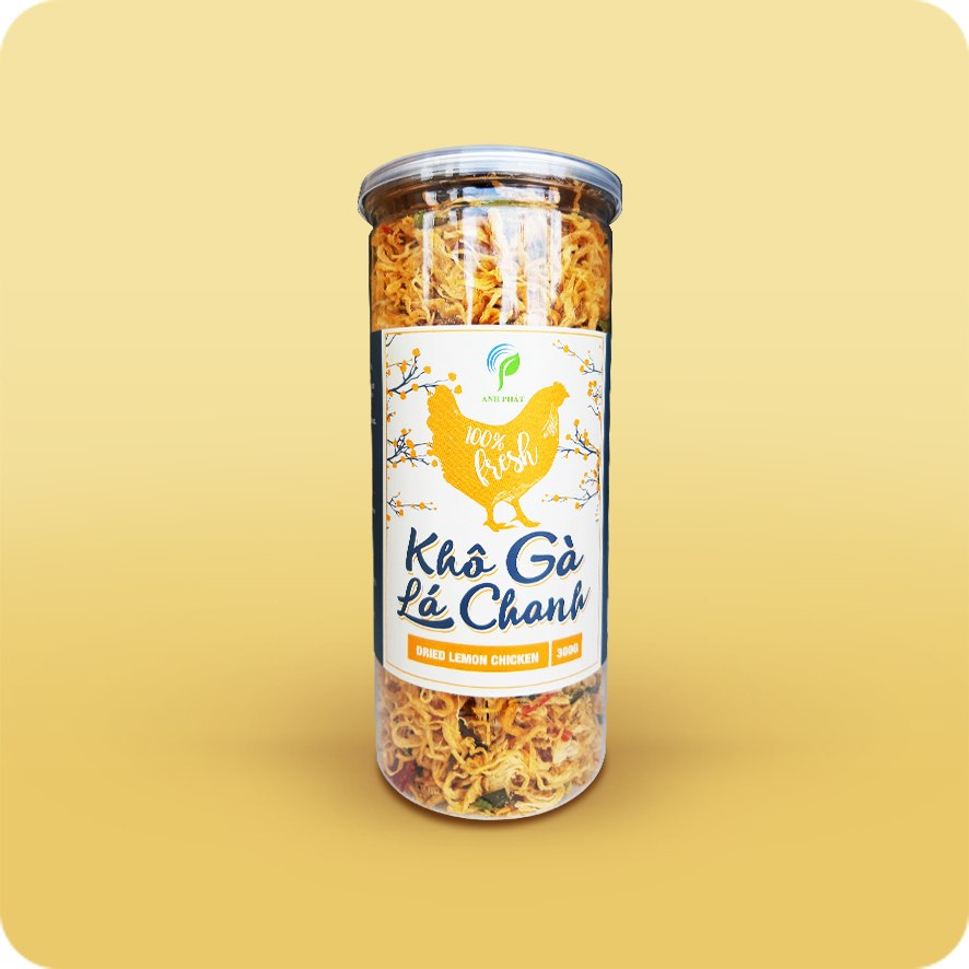 Khô gà lá chanh Anfafoco hũ 300 gram