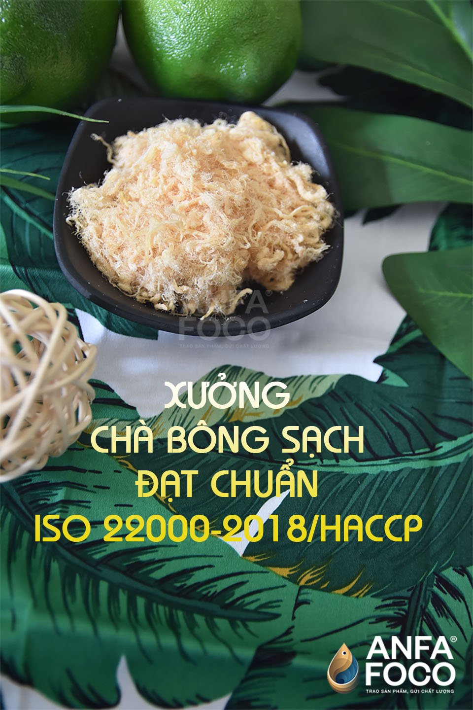 Chà bông thịt heo Anfafoco chuẩn chất lượng nhà làm